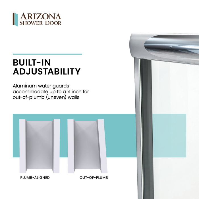 Arizona Shower Door Lese 50'' 54'' W x 70.375'' H Bypass Semi